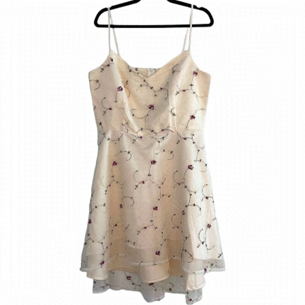 Vanilla Tulle Dress w/ Embroidered Florals